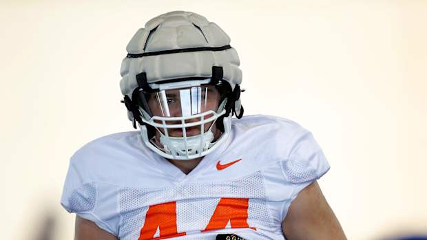 Oklahoma States's Justin Wright practices during an Oklahoma State Cowboys Spring football practice at the at the Sherman Smith Training Center in Stillwater, Okla., Monday, March, 27, 2023.